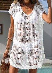 Tummy Control White V Neck Cover Up | thumb picture 