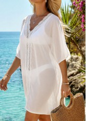 Tummy Coverage White V Neck Cover Up | thumb picture 