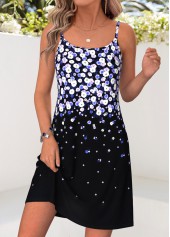 Black Floral Print Short Two-piece Dress and Cardigan | thumb picture 