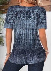 Green Tribal Print Short Sleeve Square Neck T Shirt | thumb picture 