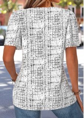 White Polka Dot Curved Hem Short Sleeve T Shirt | thumb picture 