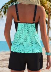 Cyan Mid Waisted Pocket Tankini Set | thumb picture 