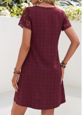 Dark Reddish Purple Short Tummy Coverage Split Neck Dress | thumb picture 