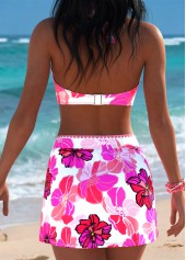 Hot Pink Mid Waisted Thigh Slimmer Bikini Set | thumb picture 