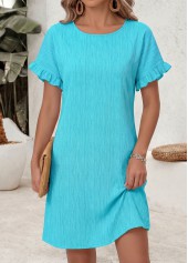 Cyan Short Sleeve Round Neck Dress | thumb picture 