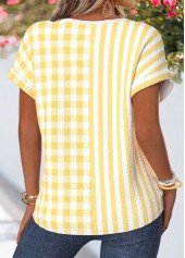Light Yellow Geometric Print Tummy Coverage T Shirt | thumb picture 