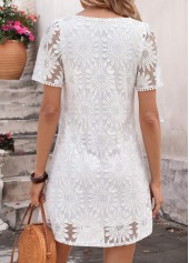 White Short Layered Square Neck Dress | thumb picture 