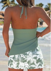 Sage Green Mid Waisted Drawstring Tankini Set | thumb picture 