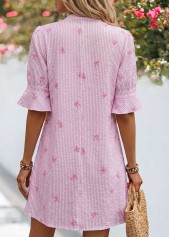 Pink Striped Short Tummy Coverage Half Sleeve Dress | thumb picture 