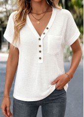 White Single Chest Pocket Short Sleeve T Shirt | thumb picture 