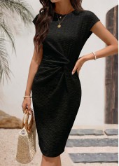 Black Short Seamless Round Neck Bodycon Dress | thumb picture 