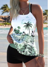 Sage Green Mid Waisted Tummy Coverage Tankini Set | thumb picture 