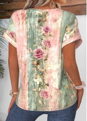 Multi Color Random Floral Print Tummy Coverage Blouse | thumb picture 