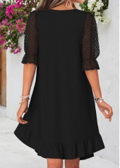 Black Patchwork Half Sleeve Round Neck Dress | thumb picture 