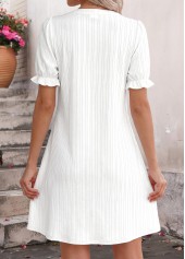 White Short Layered Split Neck Dress | thumb picture 