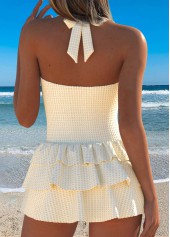 Beige Two-piece One Piece Swimwear and Skirt | thumb picture 