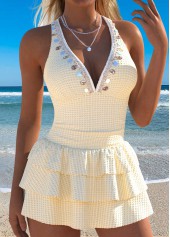 Beige Two-piece One Piece Swimwear and Skirt | thumb picture 
