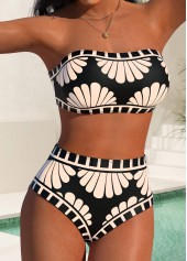 Black Mid Waisted Tribal Print Bikini Set | thumb picture 