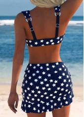 Multi Color Mid Waisted Three-piece Flag Print Bikini Set | thumb picture 