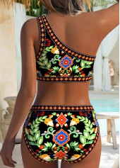 Black Mid Waisted Patchwork Random Floral Print Bikini Set | thumb picture 