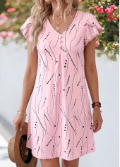 Pink Polka Dot Short Double Side Pockets Dress | thumb picture 