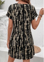 Gray Brown Tie Dye Print Short Tummy Coverage Dress | thumb picture 