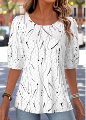 White Polka Dot Bowknot Half Sleeve T Shirt | thumb picture 