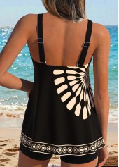 Gray Brown Mid Waisted Criss Cross Tankini Set | thumb picture 