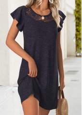 Navy Short Tummy Coverage Sleeveless Round Neck Dress | thumb picture 