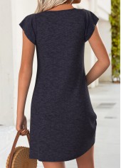 Navy Short Tummy Coverage Sleeveless Round Neck Dress | thumb picture 