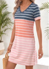 Multi Color Short Tummy Coverage V Neck Dress | thumb picture 
