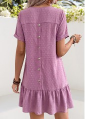 Purple Short Tummy Coverage V Neck Dress