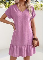 Purple Short Tummy Coverage V Neck Dress | thumb picture 