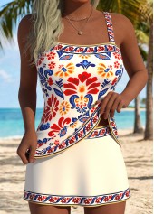 Multi Color Mid Waisted Thigh Slimmer Tankini Set | thumb picture 