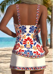 Multi Color Mid Waisted Thigh Slimmer Tankini Set | thumb picture 
