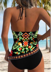 Black Tube Random Floral Print Tankini Top-No Bottom | thumb picture 