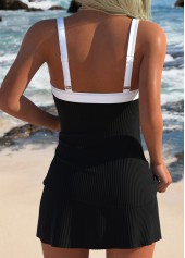 Black Mid Waisted Tummy Coverage Tankini Set | thumb picture 