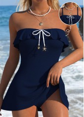 Navy Mid Waisted Tummy Coverage Tankini Set