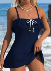 Navy Mid Waisted Tummy Coverage Tankini Set | thumb picture 