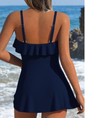 Navy Mid Waisted Tummy Coverage Tankini Set | thumb picture 