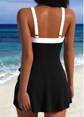 Black Adjustable Tie One Piece Swimdress | thumb picture 