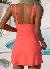 Orange Mid Waisted Tummy Coverage Floral Print Tankini Set | thumb picture 