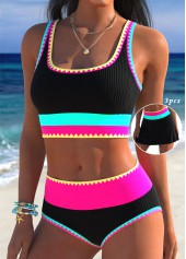 Multi Color Mid Waisted Bikini Set