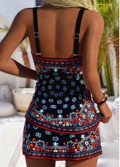 Black Mid Waisted Tribal Print Tankini Set | thumb picture 
