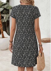 Black Ditsy Floral Print Short Tummy Coverage Dress | thumb picture 
