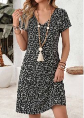 Black Ditsy Floral Print Short Tummy Coverage Dress | thumb picture 