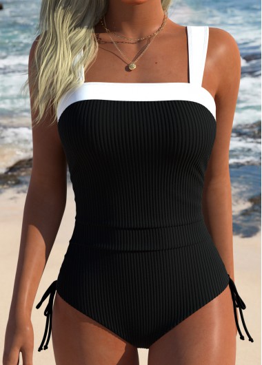 women clothes image of Black Bandeau High Stretch One Piece Swimwear