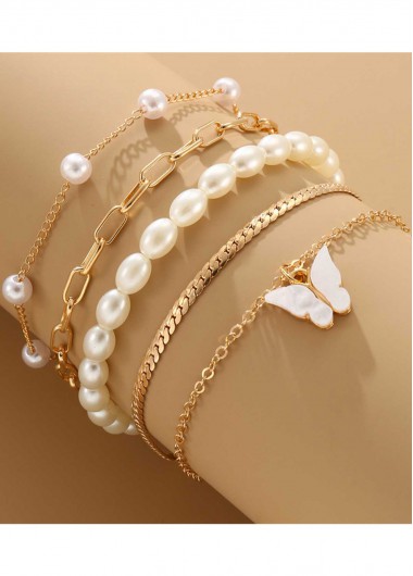 women clothes image of Golden Color Butterfly Alloy Detail Bracelets