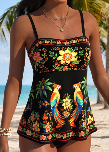 women clothes image of Multi Color Tribal Print Tankini Top