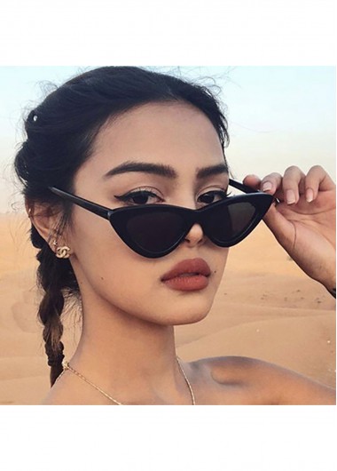 women clothes image of Black Color Cat Eye Plastic Sunglasses